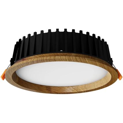 APLED - Foco de encastrar LED RONDO WOODLINE LED/12W/230V 3000K diâmetro 20 cm carvalho madeira maciça