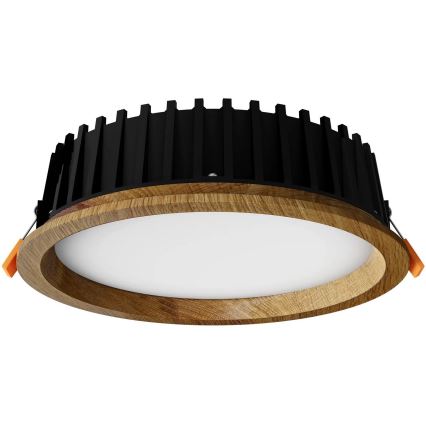APLED - Foco de encastrar LED RONDO WOODLINE LED/12W/230V 4000K diâmetro 20 cm carvalho madeira maciça