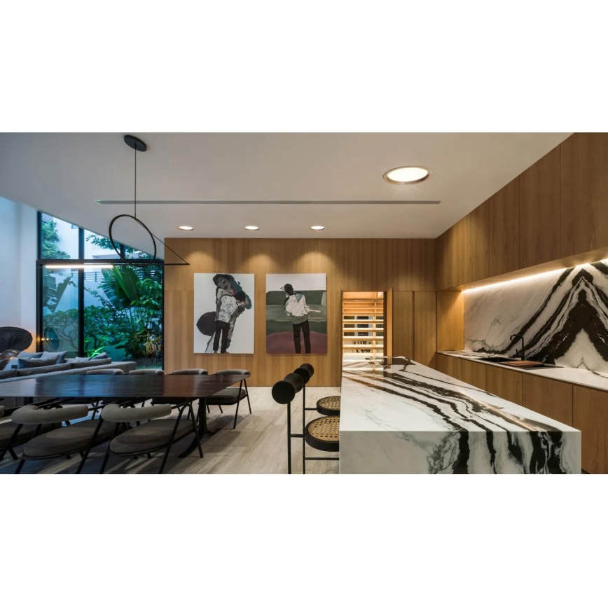 APLED - Foco de encastrar LED RONDO WOODLINE LED/18W/230V 3000K diâmetro 26 cm carvalho madeira maciça