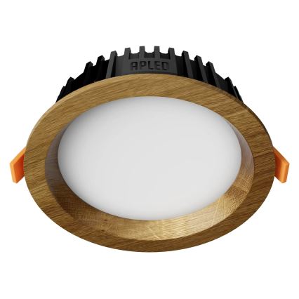 APLED - Foco de encastrar LED RONDO WOODLINE LED/6W/230V 3000K diâmetro 15 cm carvalho madeira maciça
