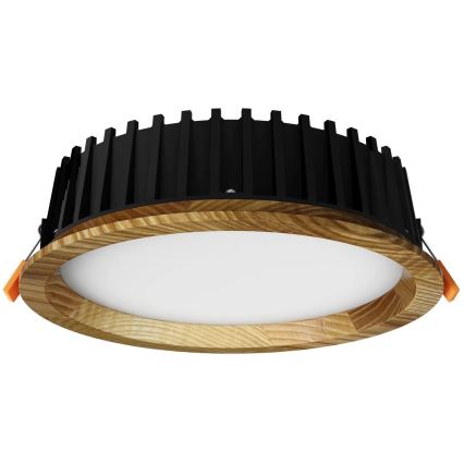 APLED - Foco de encastrar LED RONDO WOODLINE LED/6W/230V 4000K diâmetro 15 cm cinza madeira maciça