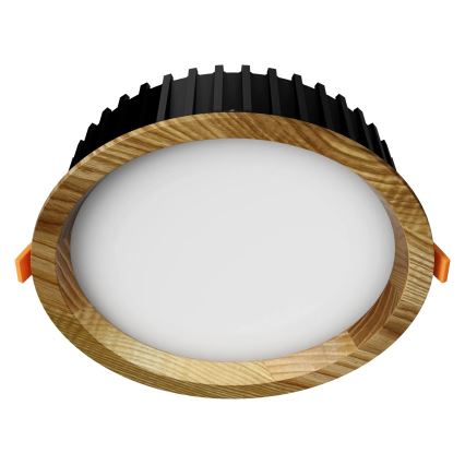 APLED - Foco de encastrar LED RONDO WOODLINE LED/6W/230V 4000K diâmetro 15 cm cinza madeira maciça