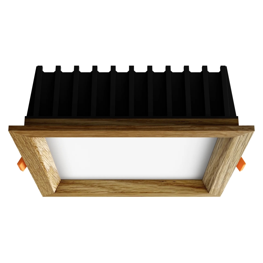 APLED - Foco de encastrar LED SQUARE WOODLINE LED/12W/230V 3000K 17x17 cm carvalho madeira maciça
