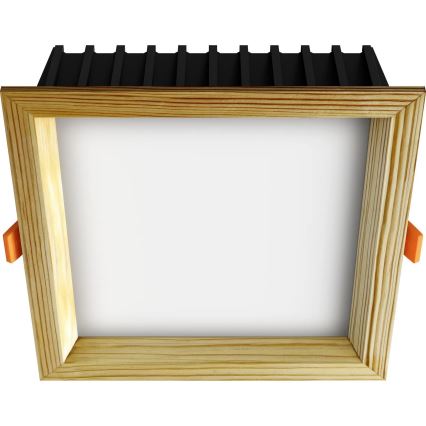 APLED - Foco de encastrar LED SQUARE WOODLINE LED/12W/230V 3000K 17x17 cm pinho madeira maciça