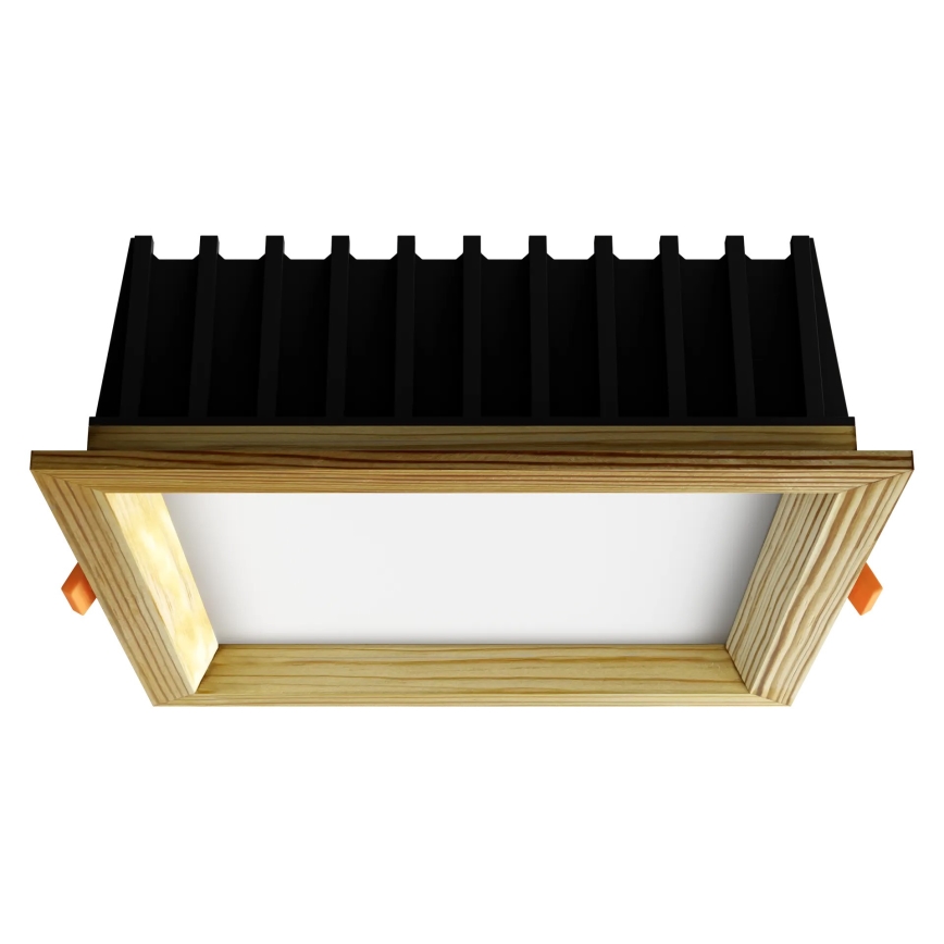 APLED - Foco de encastrar LED SQUARE WOODLINE LED/12W/230V 3000K 17x17 cm pinho madeira maciça