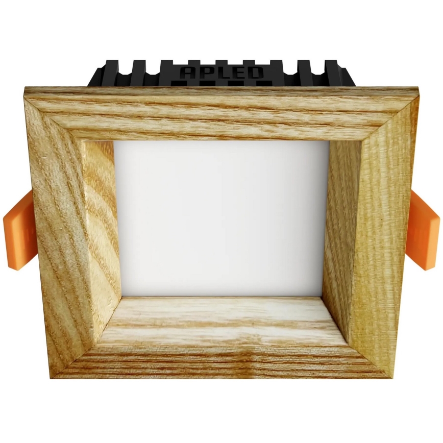APLED - Foco de encastrar LED SQUARE WOODLINE LED/3W/230V 3000K 9x9 cm cinza madeira maciça