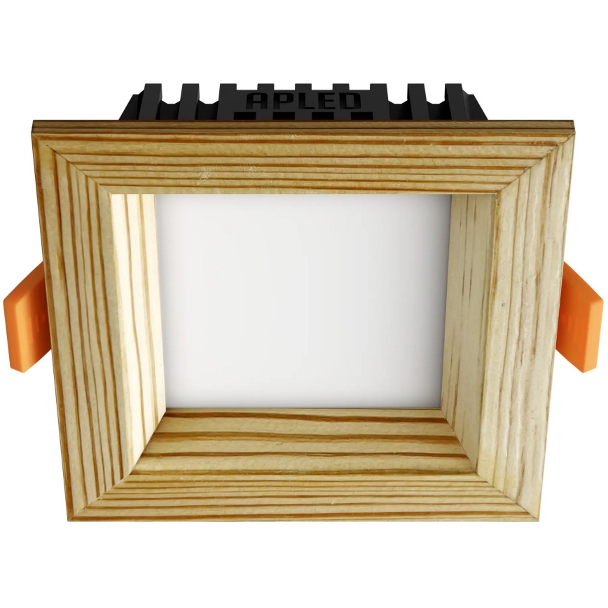 APLED - Foco de encastrar LED SQUARE WOODLINE LED/3W/230V 3000K 9x9 cm pinho madeira maciça