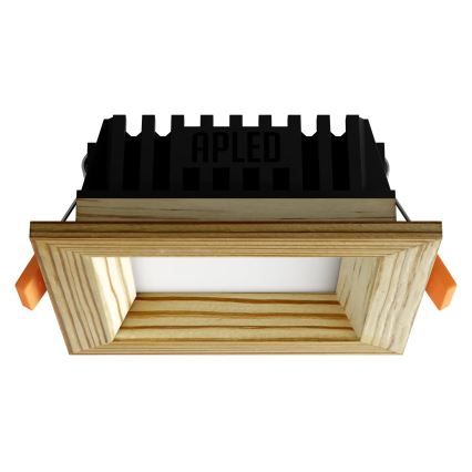 APLED - Foco de encastrar LED SQUARE WOODLINE LED/3W/230V 3000K 9x9 cm pinho madeira maciça