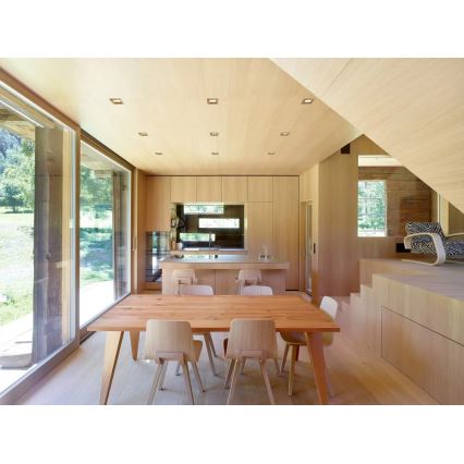 APLED - Foco de encastrar LED SQUARE WOODLINE LED/3W/230V 4000K 9x9 cm carvalho madeira maciça