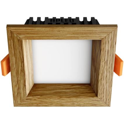 APLED - Foco de encastrar LED SQUARE WOODLINE LED/3W/230V 4000K 9x9 cm carvalho madeira maciça