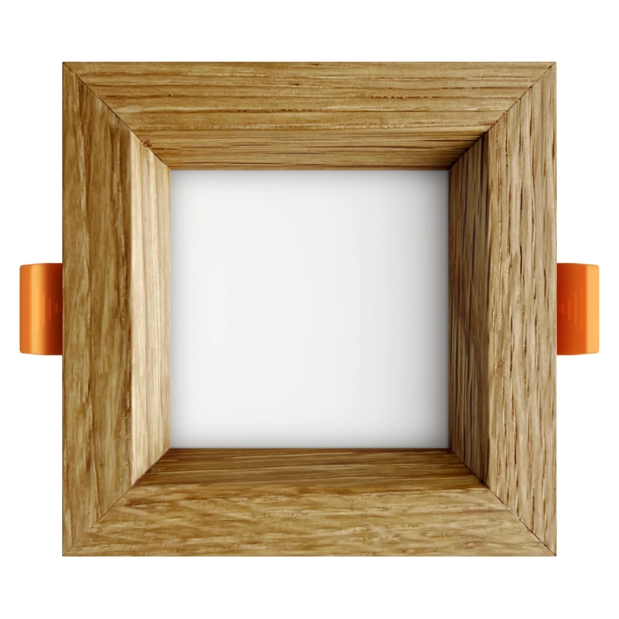 APLED - Foco de encastrar LED SQUARE WOODLINE LED/3W/230V 4000K 9x9 cm carvalho madeira maciça
