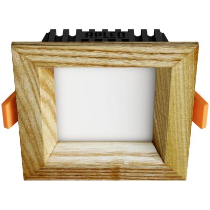 APLED - Foco de encastrar LED SQUARE WOODLINE LED/3W/230V 4000K 9x9 cm cinza madeira maciça