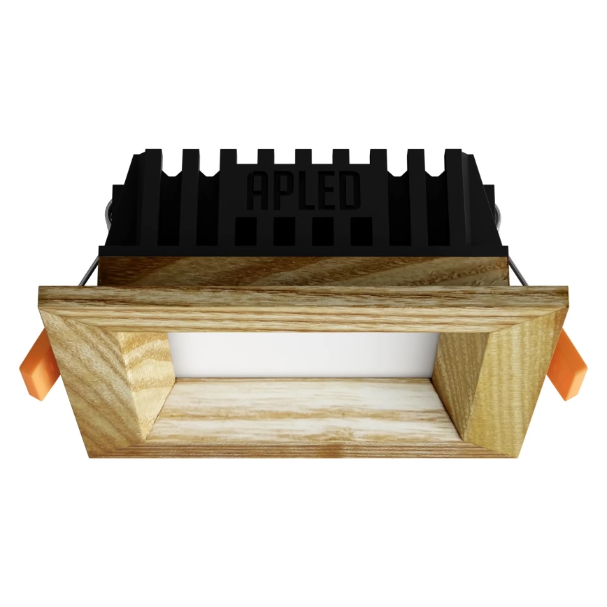 APLED - Foco de encastrar LED SQUARE WOODLINE LED/3W/230V 4000K 9x9 cm cinza madeira maciça