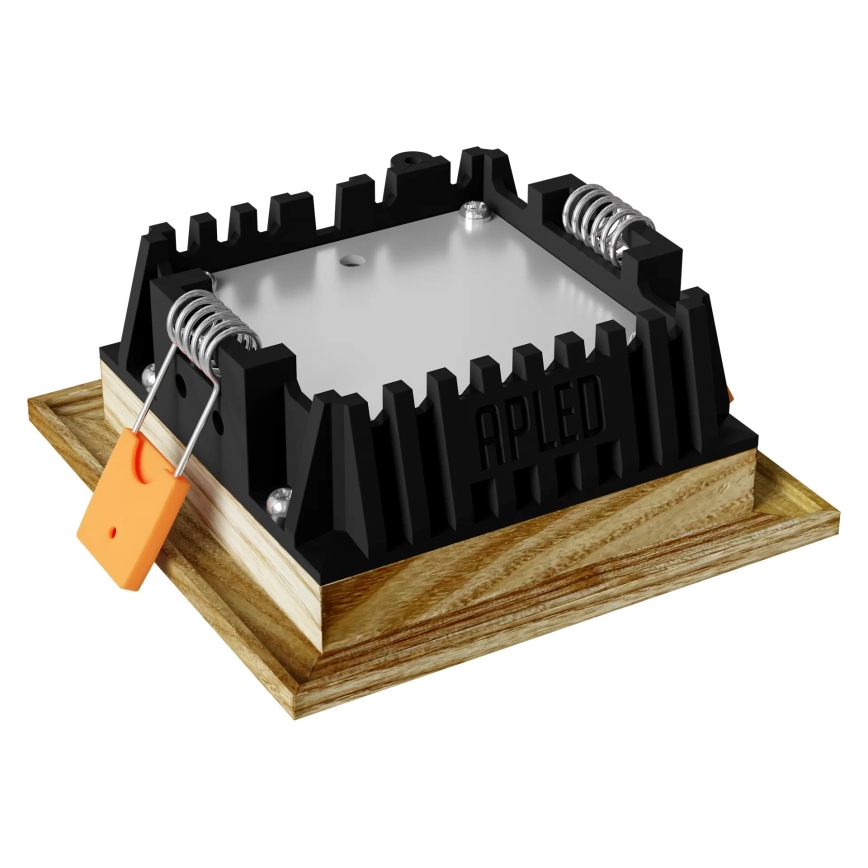 APLED - Foco de encastrar LED SQUARE WOODLINE LED/3W/230V 4000K 9x9 cm cinza madeira maciça
