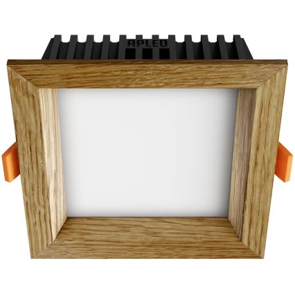 APLED - Foco de encastrar LED SQUARE WOODLINE LED/6W/230V 3000K 12x12 cm carvalho madeira maciça