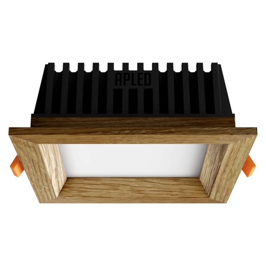 APLED - Foco de encastrar LED SQUARE WOODLINE LED/6W/230V 3000K 12x12 cm carvalho madeira maciça