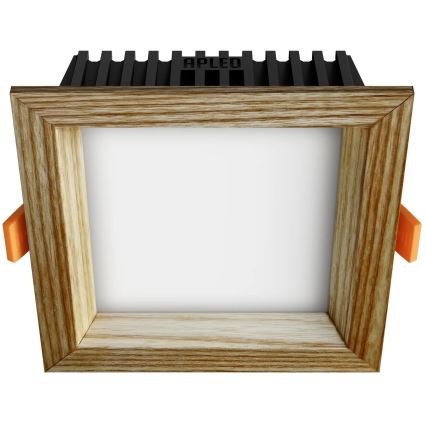 APLED - Foco de encastrar LED SQUARE WOODLINE LED/6W/230V 3000K 12x12 cm cinza madeira maciça