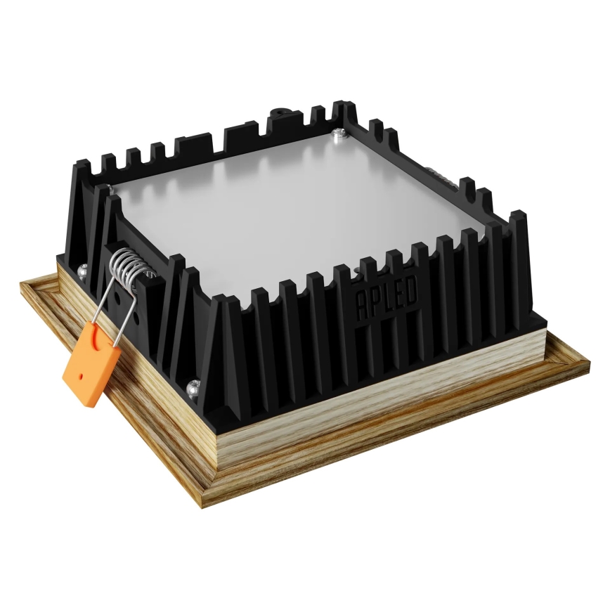 APLED - Foco de encastrar LED SQUARE WOODLINE LED/6W/230V 3000K 12x12 cm cinza madeira maciça