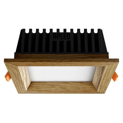 APLED - Foco de encastrar LED SQUARE WOODLINE LED/6W/230V 4000K 12x12 cm carvalho madeira maciça