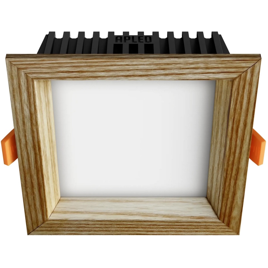 APLED - Foco de encastrar LED SQUARE WOODLINE LED/6W/230V 4000K 12x12 cm cinza madeira maciça