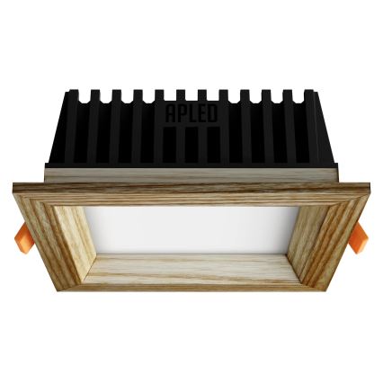 APLED - Foco de encastrar LED SQUARE WOODLINE LED/6W/230V 4000K 12x12 cm cinza madeira maciça