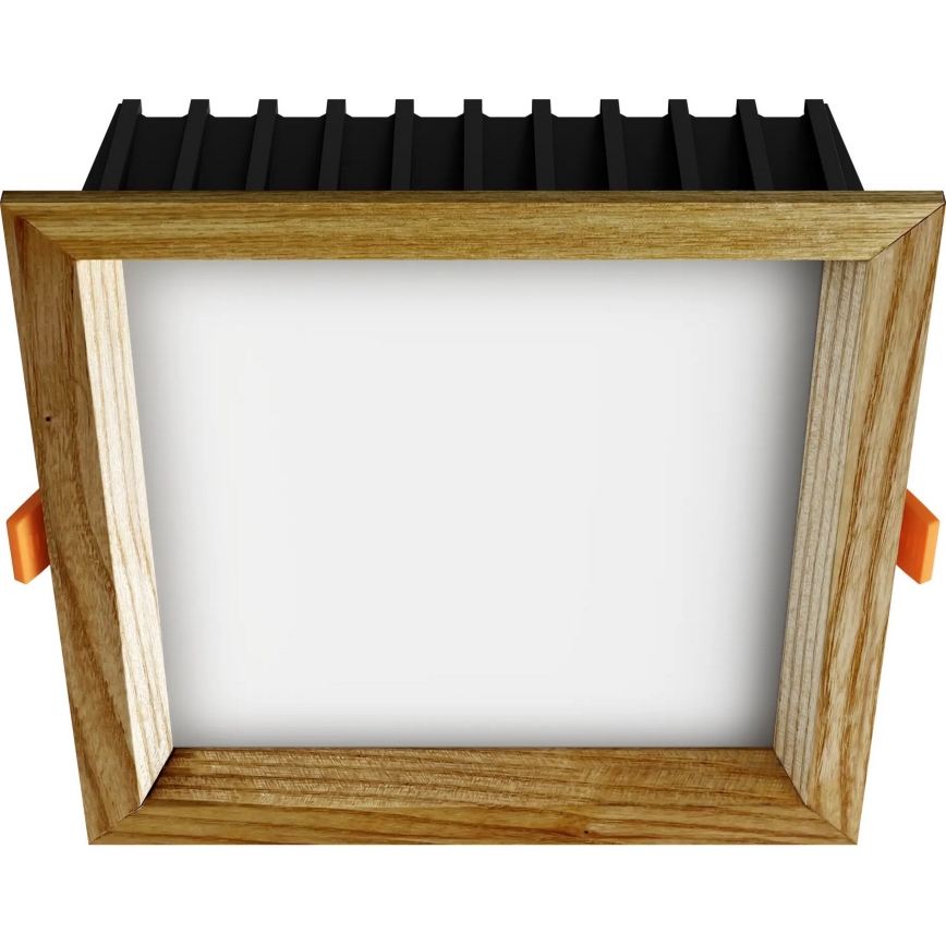 APLED - Luminária de embutir LED SQUARE WOODLINE LED/12W/230V 3000K 17x17 cm freixo maciço