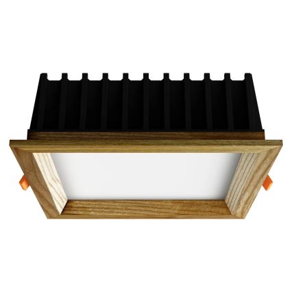 APLED - Luminária de embutir LED SQUARE WOODLINE LED/12W/230V 3000K 17x17 cm freixo maciço
