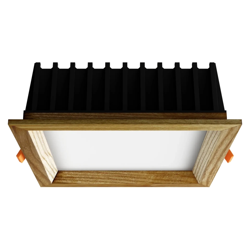 APLED - Luminária de embutir LED SQUARE WOODLINE LED/12W/230V 3000K 17x17 cm freixo maciço