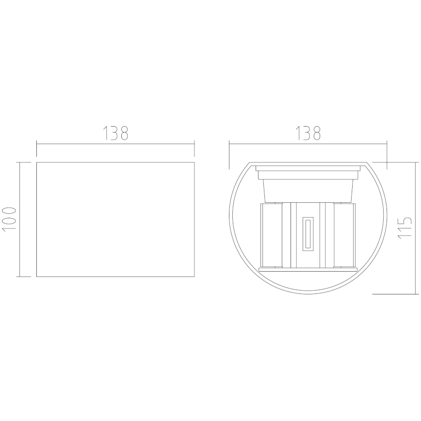 APLED - Luz de parede LED de exterior OVAL 2xLED/3W/230V IP65