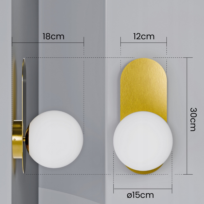 Aplique de parede 1xE27/40W/230V dourado/branco