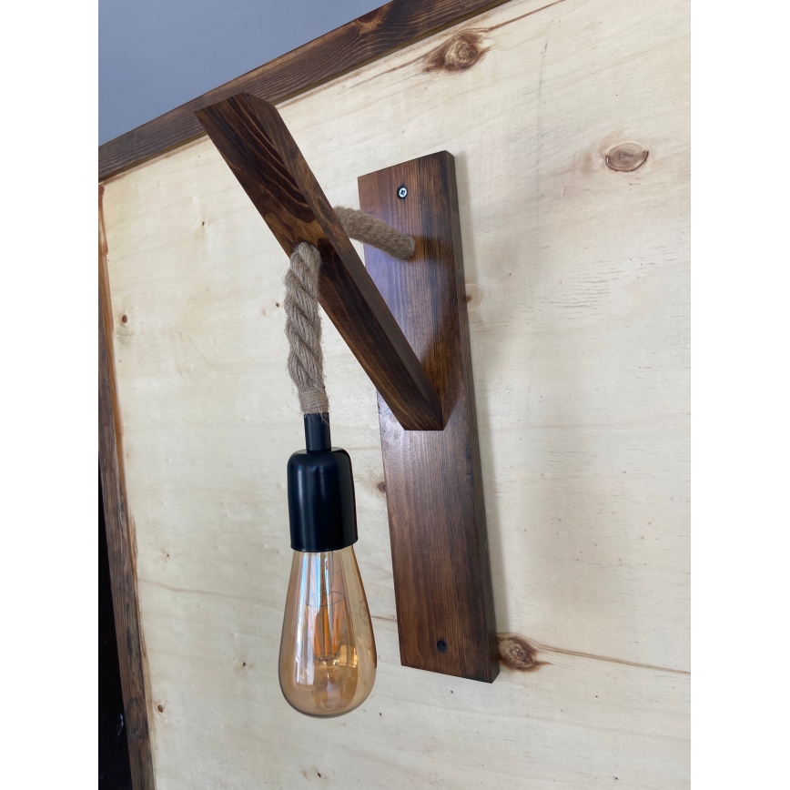 Aplique de parede AHSAP 1xE27/40W/230V pinho nogueira