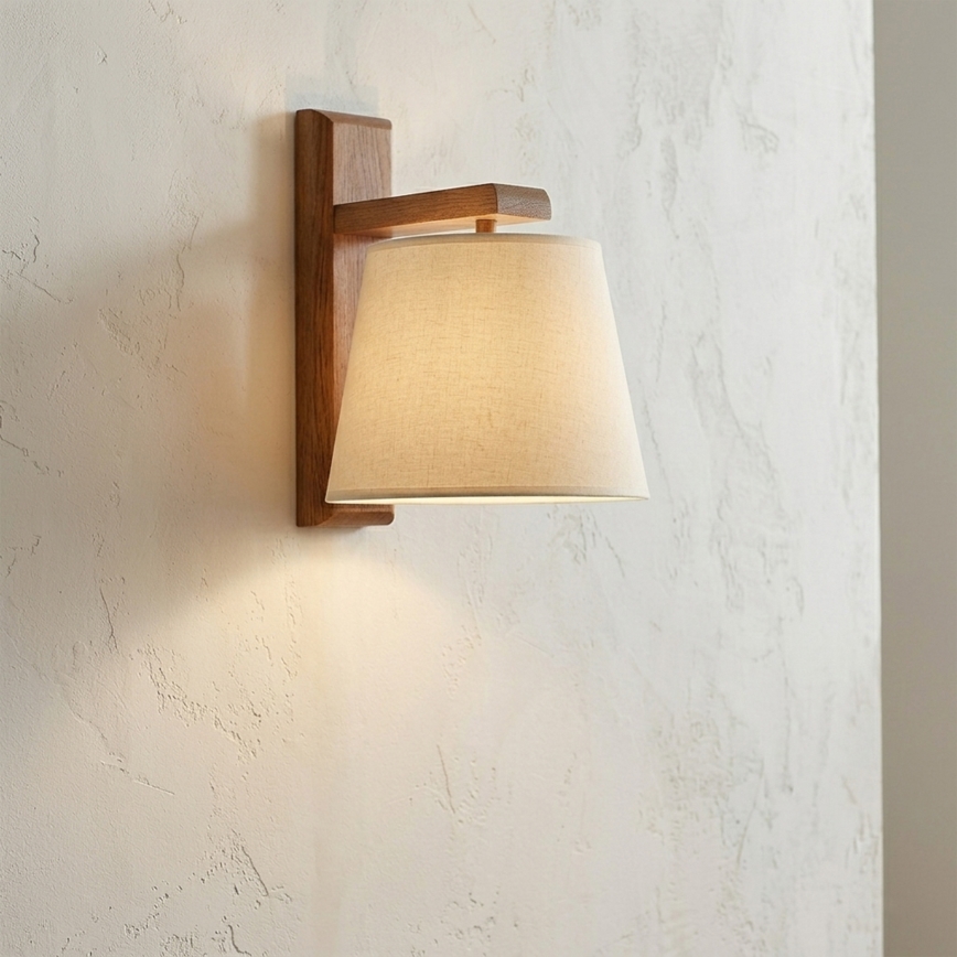 Aplique de parede AIDA 1xE27/15W/230V carvalho/creme