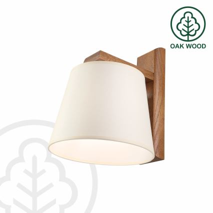 Aplique de parede AIDA 1xE27/15W/230V carvalho/creme