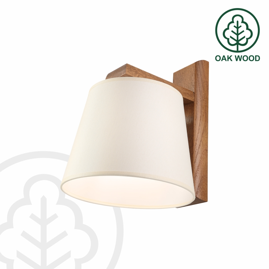 Aplique de parede AIDA 1xE27/15W/230V carvalho/creme