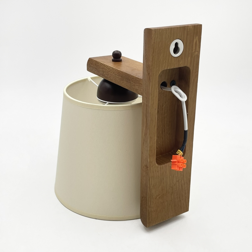 Aplique de parede AIDA 1xE27/15W/230V carvalho/creme