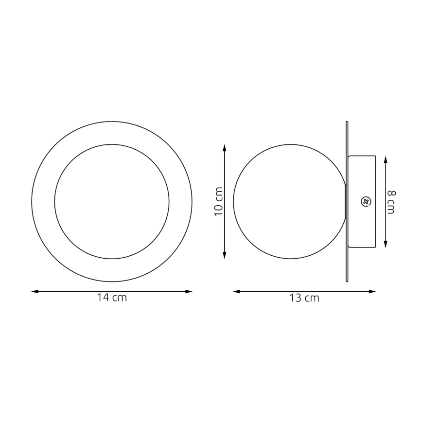 Aplique de parede AMERICANA 1xG9/8W/230V preto