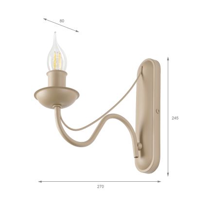 Aplique de parede ANTON 1xE14/60W/230V bege