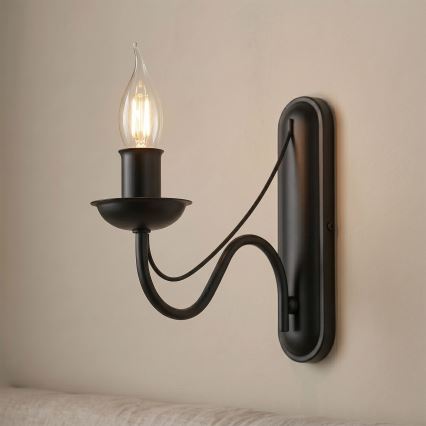 Aplique de parede ANTON 1xE14/60W/230V, preto