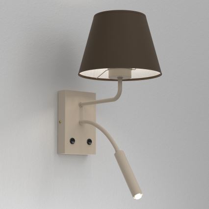 Aplique de parede ARDEN 1xE27/15W/230V + 1xG9/8W bege/castanho