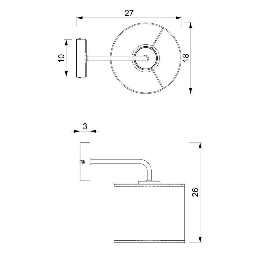 Aplique de parede ARDEN 1xE27/15W/230V bege/castanho