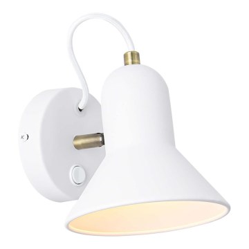 Aplique de parede direcional ASTAMA 1xE27/40W/230V branco/latão