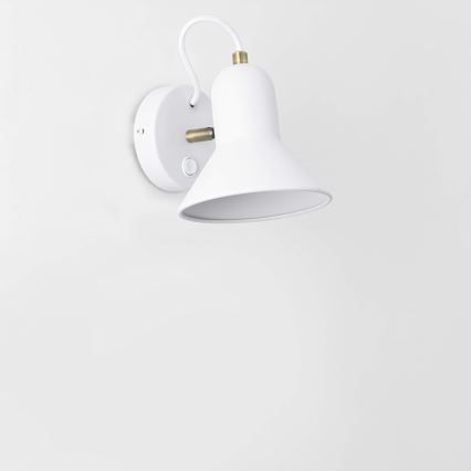 Aplique de parede direcional ASTAMA 1xE27/40W/230V branco/latão