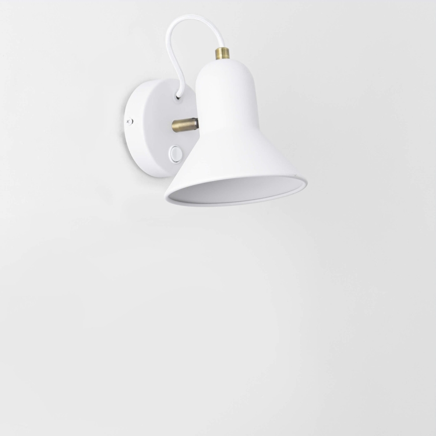 Aplique de parede direcional ASTAMA 1xE27/40W/230V branco/latão