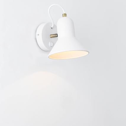 Aplique de parede direcional ASTAMA 1xE27/40W/230V branco/latão