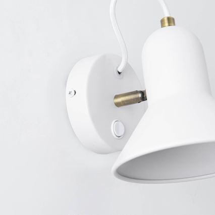 Aplique de parede direcional ASTAMA 1xE27/40W/230V branco/latão