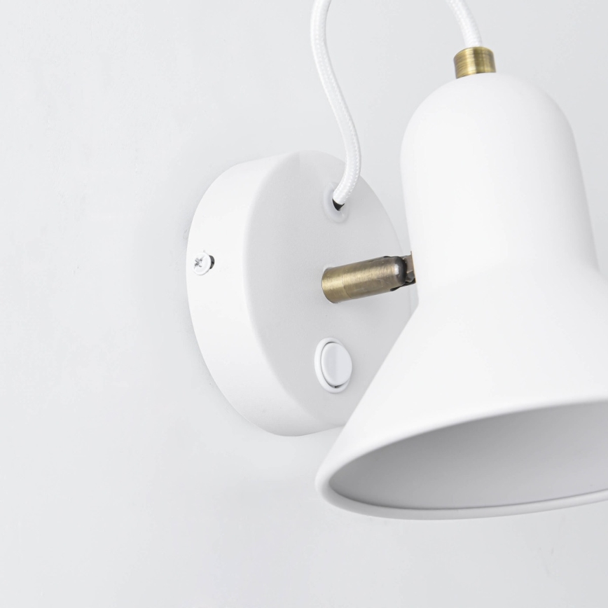 Aplique de parede direcional ASTAMA 1xE27/40W/230V branco/latão