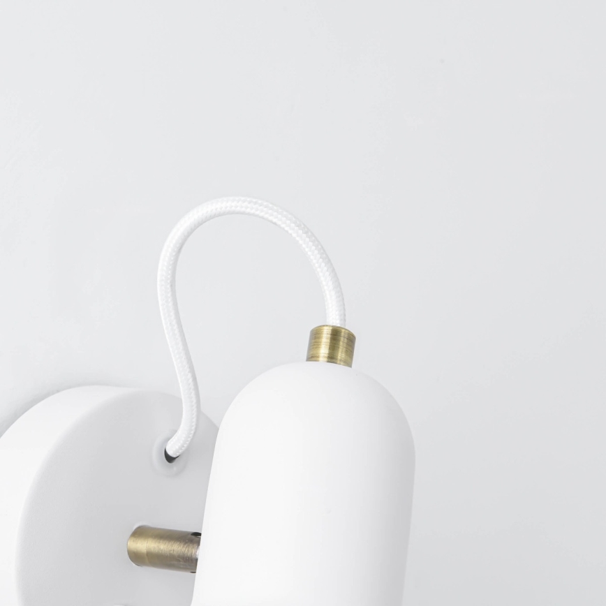 Aplique de parede direcional ASTAMA 1xE27/40W/230V branco/latão
