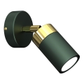 Aplique de parede direcional JOKER 1xGU10/25W/230V verde/dourado