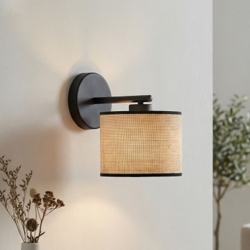 Aplique de parede ECO 1xE27/15W/230V bege/rattan