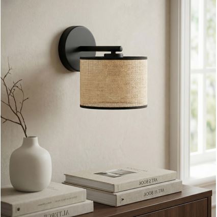 Aplique de parede ECO 1xE27/15W/230V bege/rattan